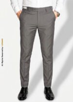 Ash Gray Slim Fit Dress Trousers – DP-1021 | YBRAND - Image 2