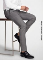 Ash Gray Slim Fit Dress Trousers – DP-1021 | YBRAND
