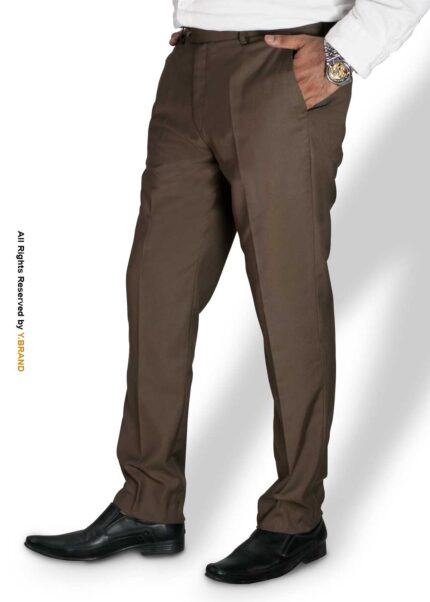 Walnut Brown Slim Fit Dress Trousers – DP-1023 | YBRAND