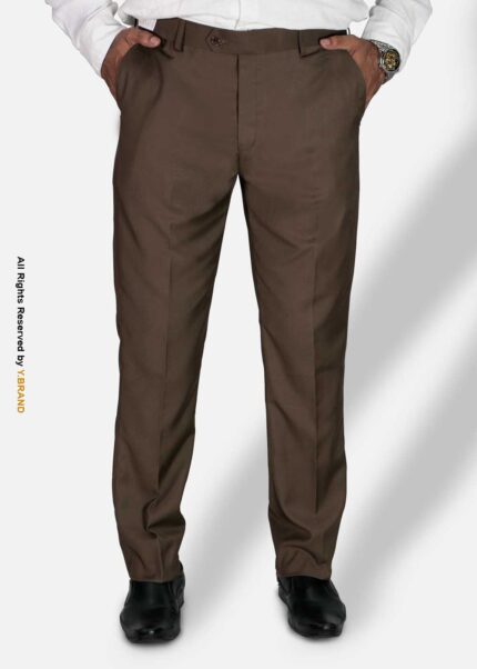 Walnut Brown Slim Fit Dress Trousers – DP-1023 | YBRAND
