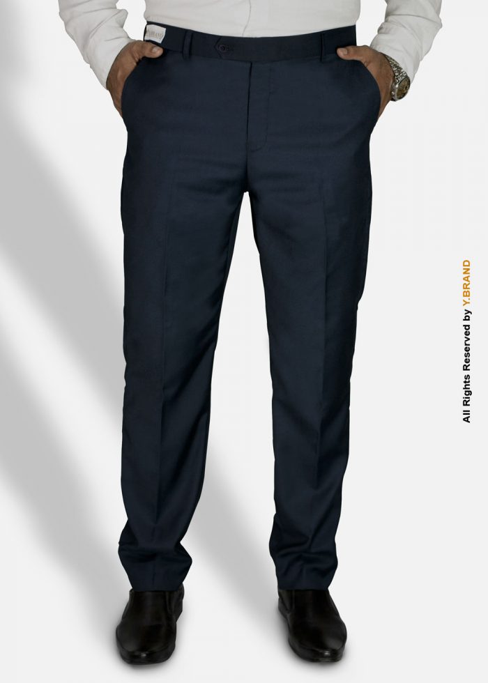 Midnight Navy Slim Fit Dress Trousers- DP-1024 1 Midnight Navy Slim Fit Dress Trousers- DP-1024