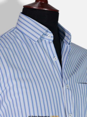 Cornflower Blue Striped formal shirt FS-1031