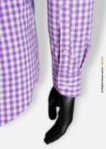 Purple Gingham check formal shirt FS-1033 - Image 4