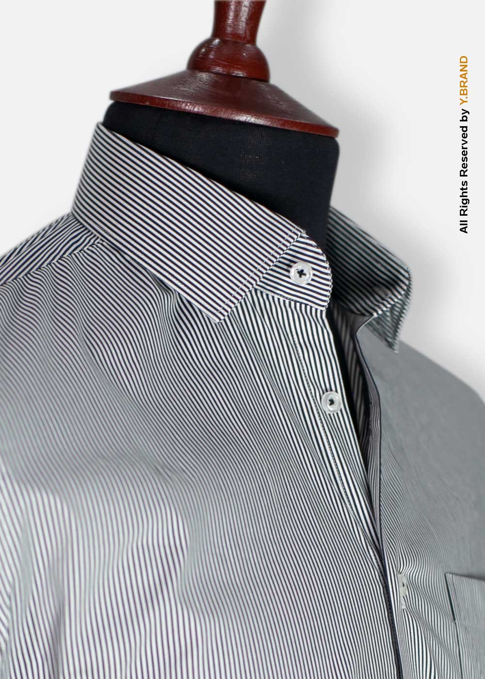 FS-1036b Business Black and white striped formal shirt FS-1036 - Image 1