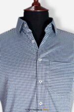 Navy Stretchable micro check formal shirt FS-1040 - Image 4