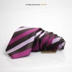 YBRAND- Classic Purple Strips Poly Necktie for men-T-105 - Image 2
