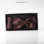 Chocolate Brwon jamawar Bow Tie Set-BTS-022 - Image 2