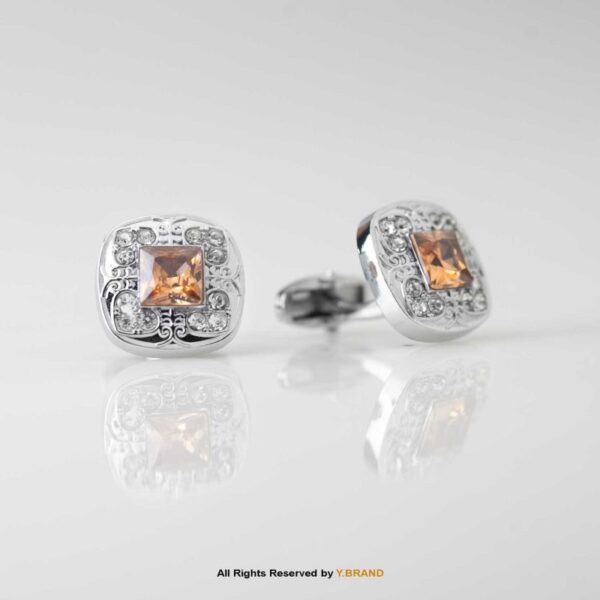 Premium Jewel Cufflinks with Zircon & Diamonds-CL-1091 2 Premium Jewel Cufflinks with Zircon & Diamonds-CL-1091