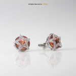 Sterling Silver Star Cufflinks with Zircon & Diamonds-CL-1094