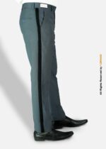 Gray Micro Check Dress Pant with Black Side Stripe – DP-1025 | YBRAND