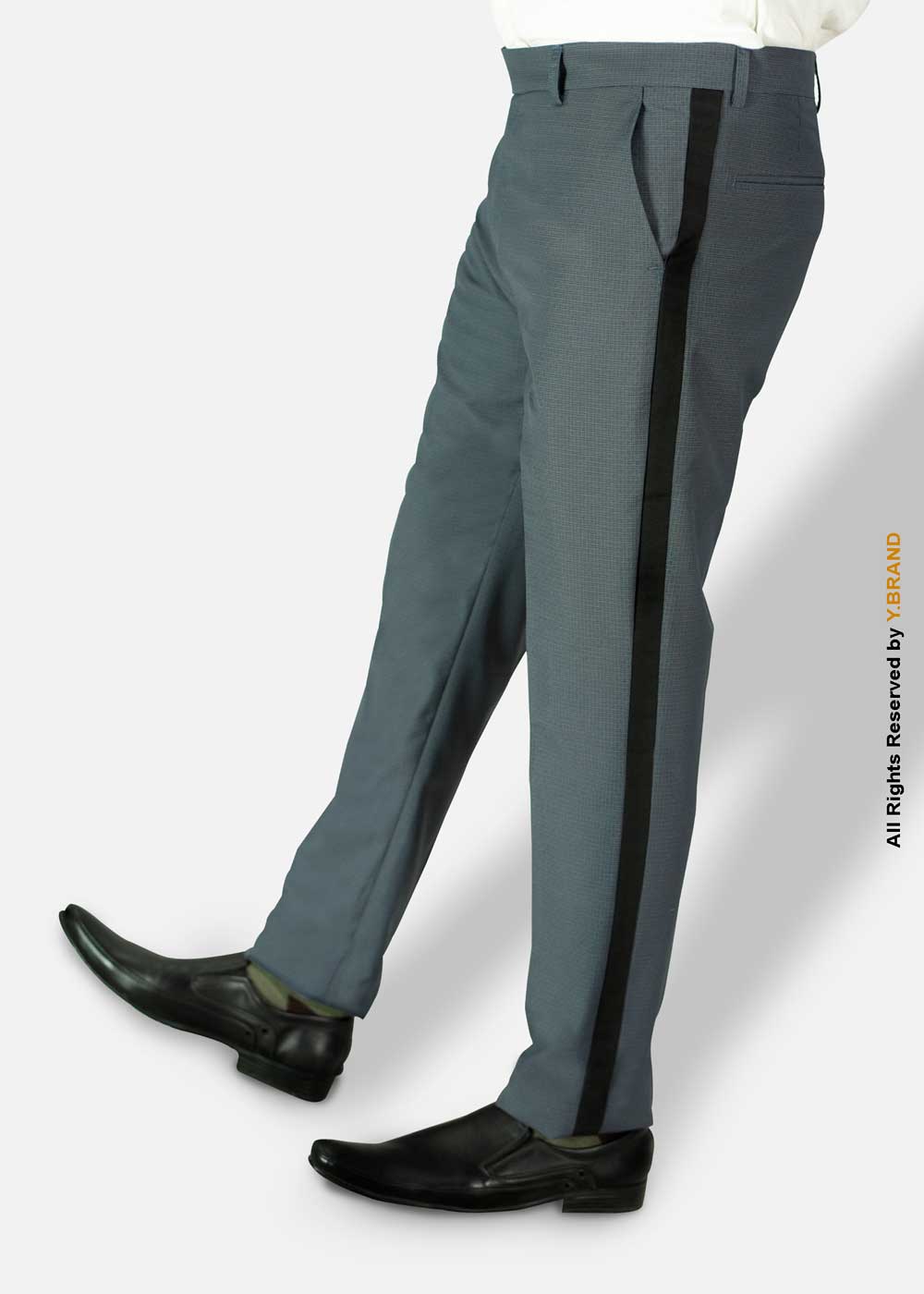 DP-1025b Gray Micro Check Dress Pant with Black Side Stripe – DP-1025 | YBRAND
