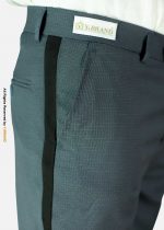Gray Micro check Trousers with Black side stripe- DP-1025