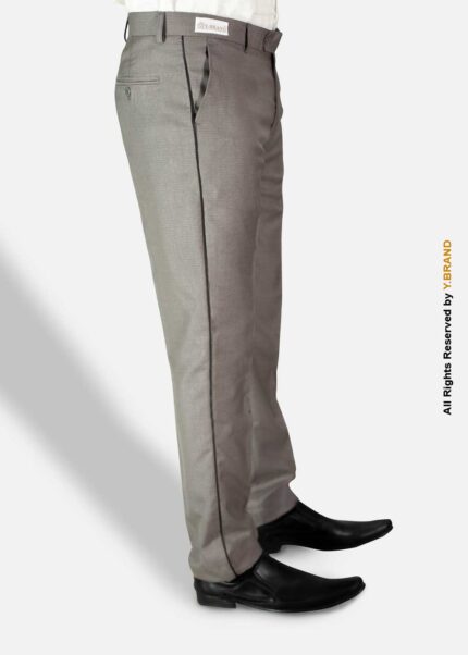 Light Brown Micro Check with Black Piping Dress Trousers – DP-1026 | YBRAND
