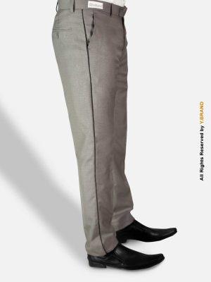 Light Brown Micro Check with Black Piping Dress Trousers – DP-1026 | YBRAND
