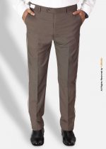 Brown Micro Check with white piping Trousers -DP-1027