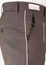 Brown Micro Check with white piping Trousers -DP-1027