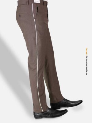 Brown Micro Check with white piping Dress Pant - DP-1027