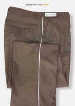 Brown Micro Check with white piping Dress Pant - DP-1027 - Image 4