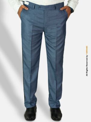 Pearl Aegean Micro Check Trousers with Black Stripe – DP-1028 | YBRAND