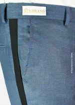 Pearl Aegean  Micro check Trousers with Black side stripe- DP-1028