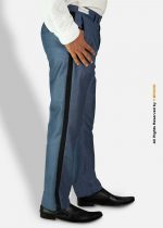 Pearl Aegean  Micro check Trousers with Black side stripe- DP-1028