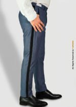 Pearl Aegean Micro Check Trousers with Black Stripe – DP-1028 | YBRAND