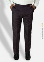Pearl Maroon Micro Check with white piping Trousers -DP-1029