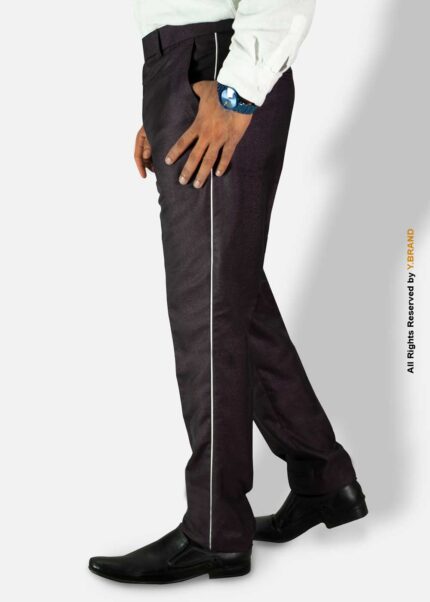 Pearl Maroon Micro Check Dress Trousers DP-1029 | YBRAND