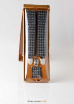 Micro Check Pattern Three clips Elastic Suspender-SB-1020 - Image 2