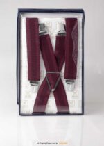 Maroon Wide Braces, Heavy Duty Strong Clips Suspender for men-SB-1027