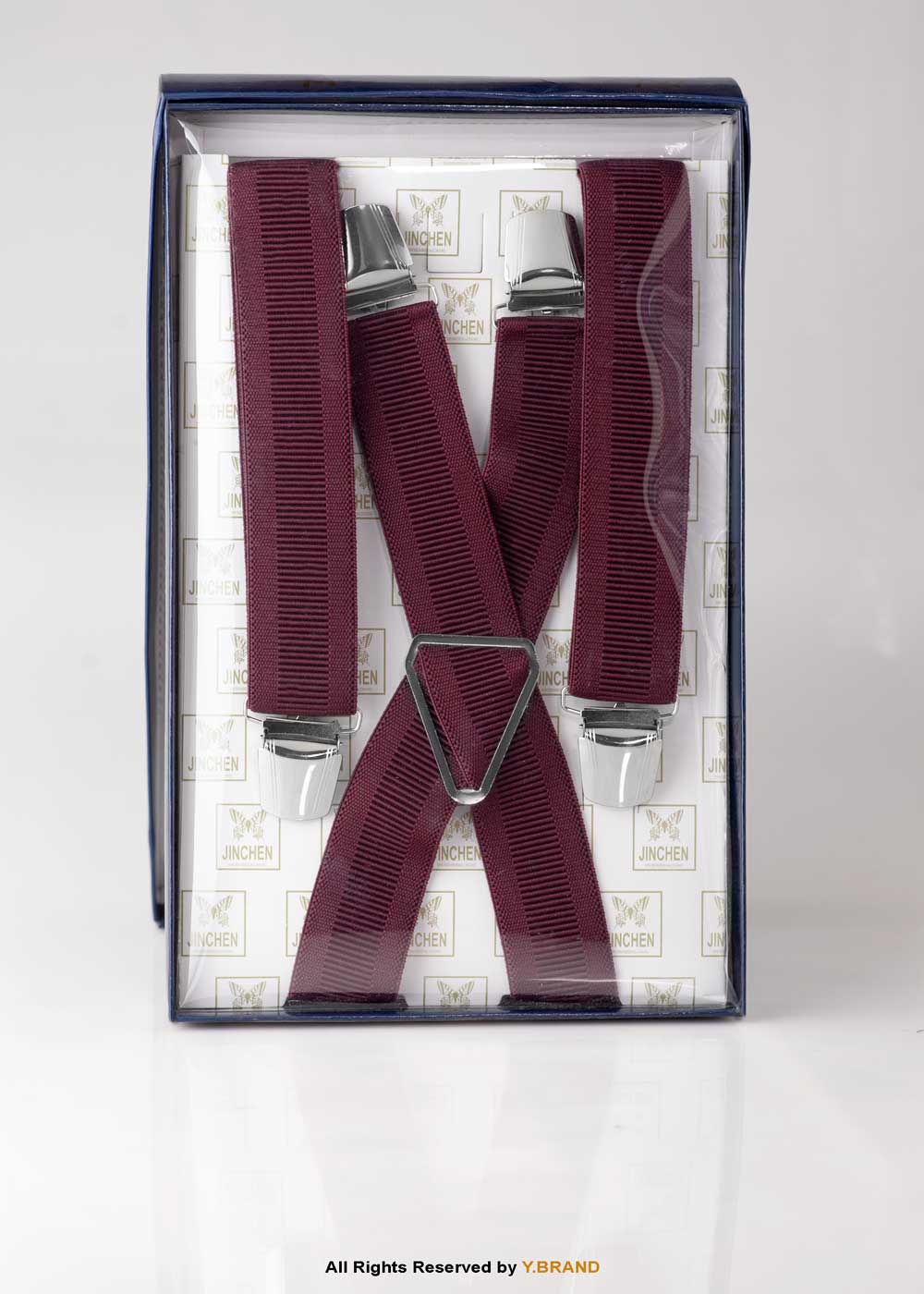 SB-1027 Maroon Wide Braces, Heavy Duty Strong Clips Suspender for men-SB-1027 - Image 1