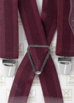 Maroon Wide Braces, Heavy Duty Strong Clips Suspender for men-SB-1027 - Image 2