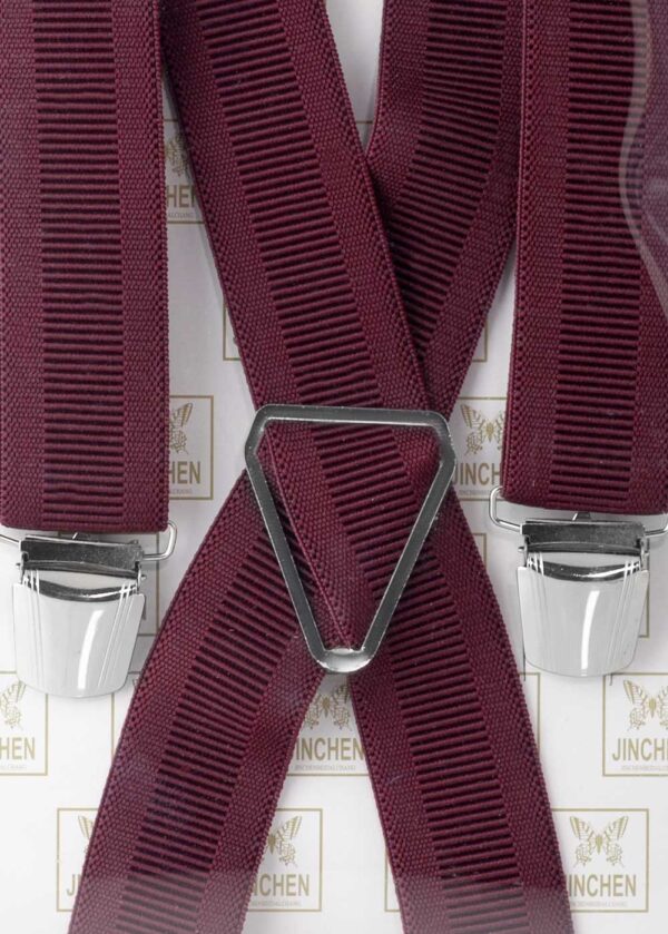 Maroon Wide Braces, Heavy Duty Strong Clips Suspender for men-SB-1027