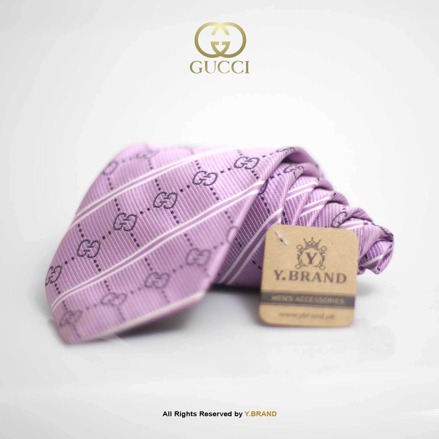 41de9f98ee3162f5bb95814ea740644f YBRAND-Classic GG Pattern Silk Necktie for men-T-103 - Image 1