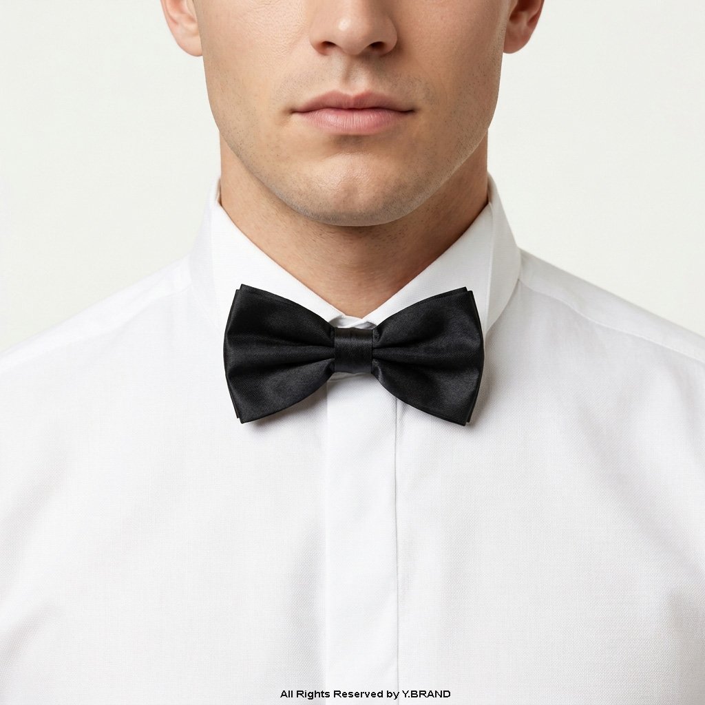 BT-1021-BLK-c Silk Neck Bow Ties BT-1021 - Image 1