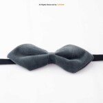 Triangle Gray Velvet Neck Bow Tie BT-1022