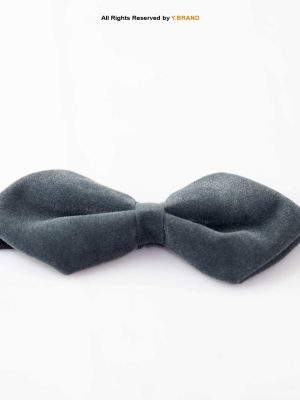 Triangle Gray Velvet Neck Bow Tie BT-1022