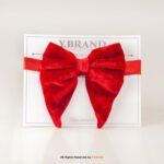 Red Butterfly Velvet Tuxedo Neck Bow Tie BT-1024 - Image 2
