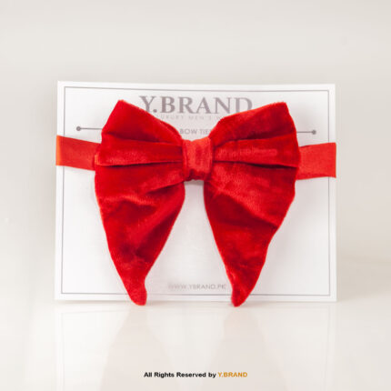 Red Butterfly Velvet Tuxedo Neck Bow Tie