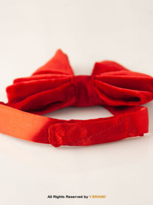 Red Butterfly Velvet Tuxedo Neck Bow Tie