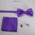 PURPLE BOW TIE AND CUFFLINK SET-GIFT SET-BTS-005 - Image 2