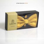 YELLOW GOLD BOW TIE AND CUFFLINK SET-GIFT SET-BTS-008