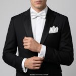 WHITE BOW TIE AND CUFFLINK SET-GIFT SET-BTS-013