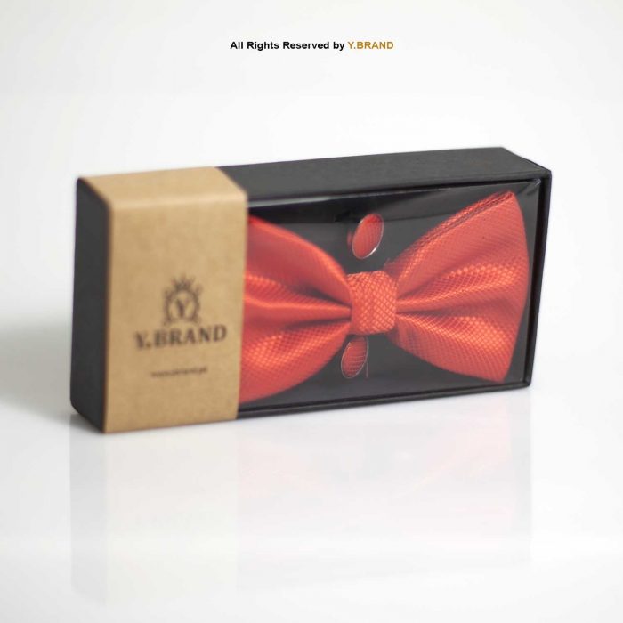RED BOW TIE AND CUFFLINK SET-GIFT SET-BTS-019 2 RED BOW TIE AND CUFFLINK SET-GIFT SET-BTS-019