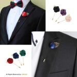YBRAND-Royal Flower Lapel Pins for men-LP-037 - Image 3