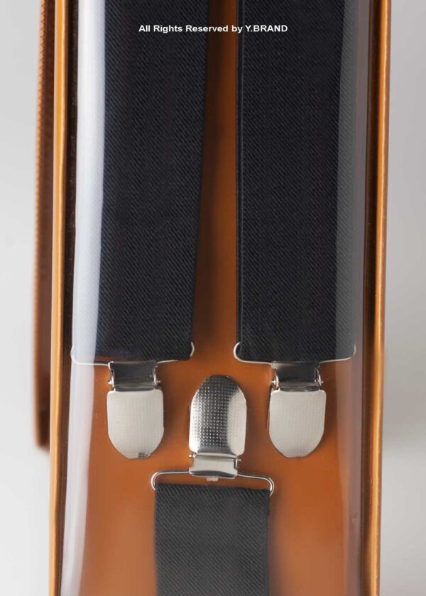 Black 3 Clips Elastic Suspender-SB-1030