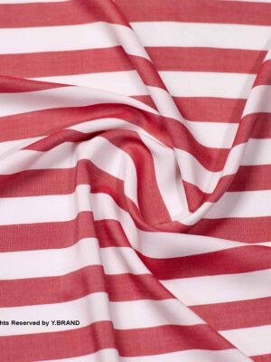 Red White Linen Bold Striped Fabric YCS-1022