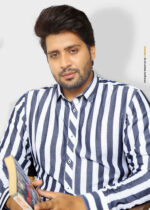 Blue White Linen Bold Striped Fabric YCS-1023 - Image 3