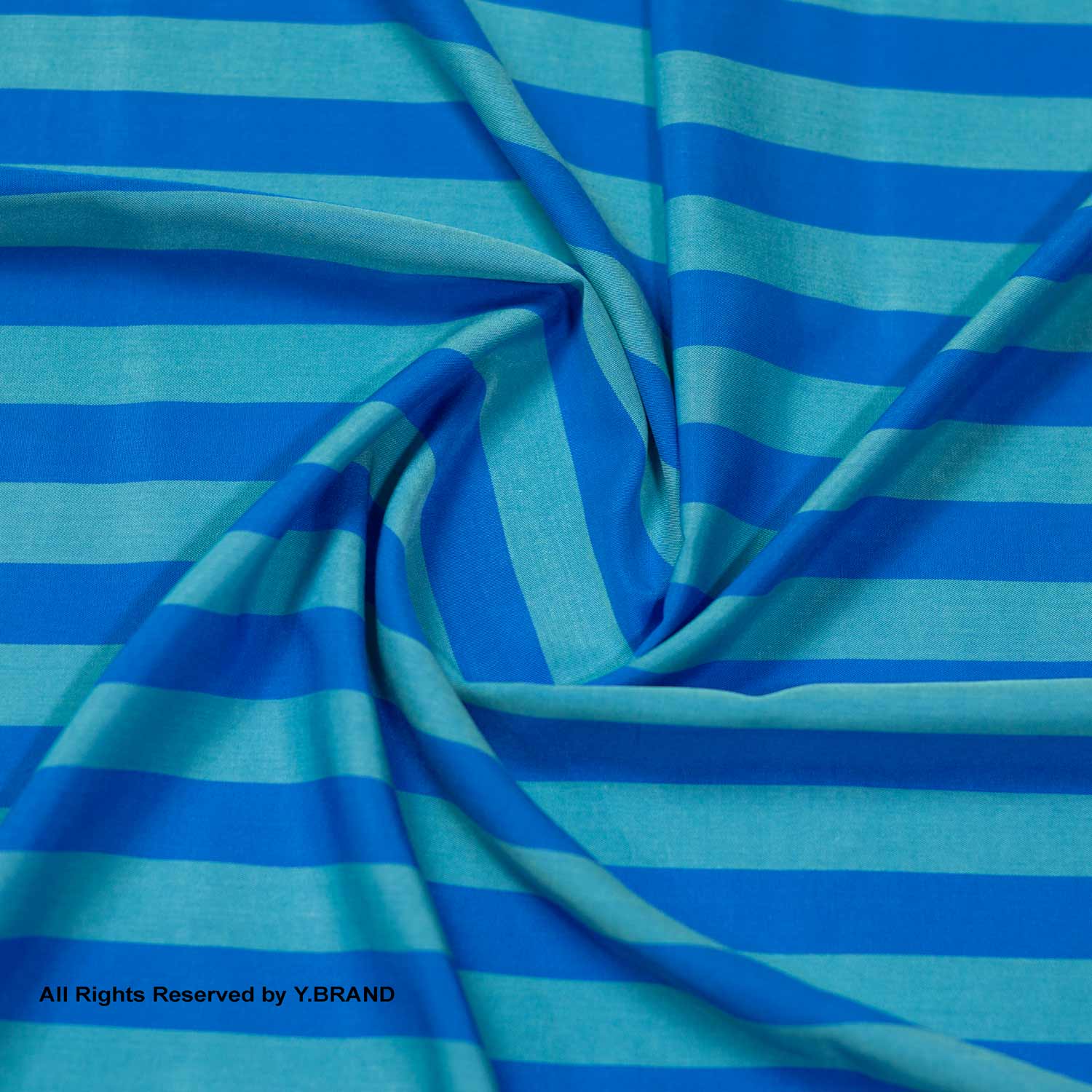 YCS-1041A Aqua blue Linen Bold Striped Fabric YCS-1021 - Image 1