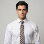 Striped 8.2cm Formal Fiber Necktie- T-133